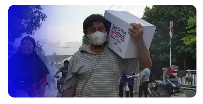 توسّع في الاستجابة الإنسانية بسومطرة لدعم الأسر المتضررة بعد الفيضانات