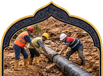 تركيب شبكة أنابيب إمدادات المياه