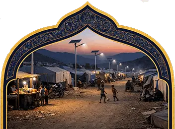 نظام الطاقة الشمسية لإنارة مخيم باليمتان للنازحين